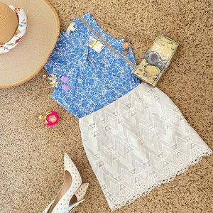 Michael Kors Floral Print Springtime Top in Medium